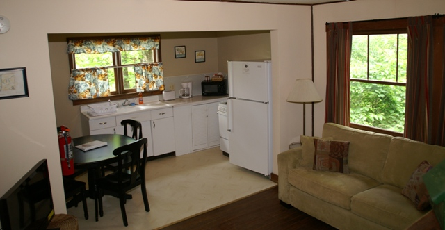 kitchen and living room with window