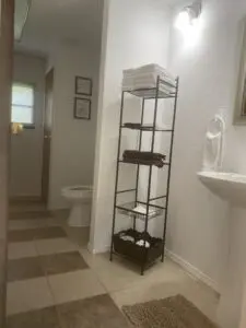 A bathroom with a toilet and sink in it