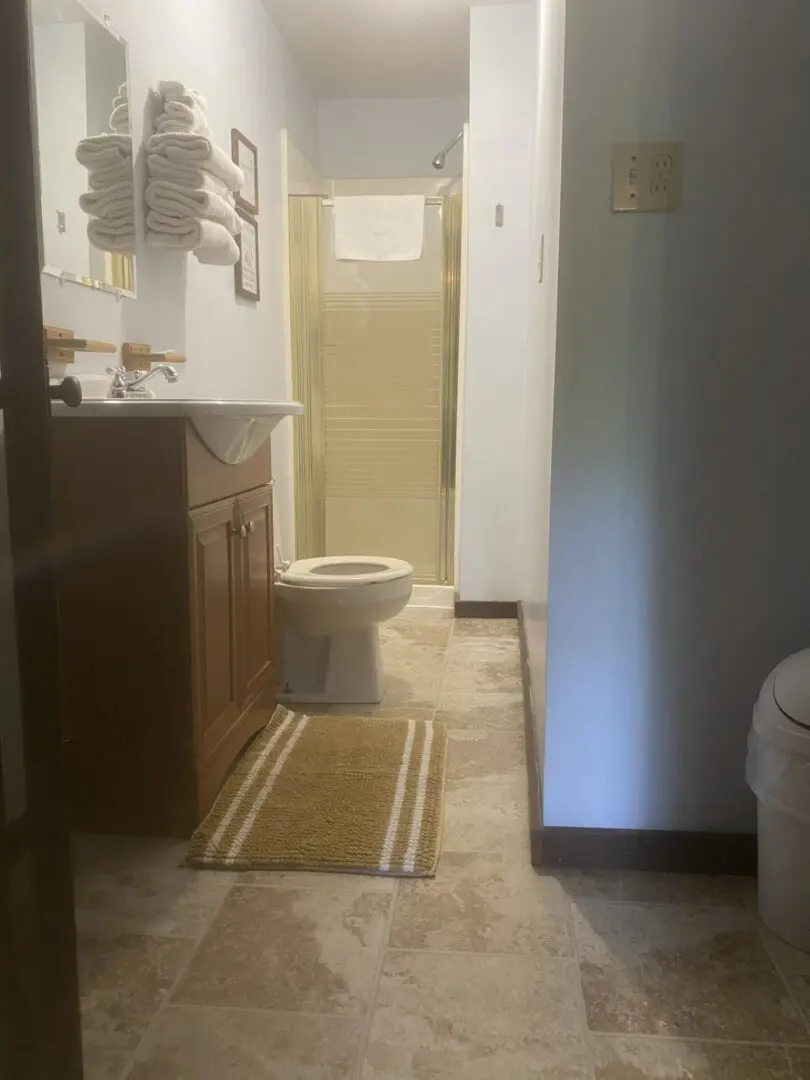 A bathroom with a toilet and sink in it